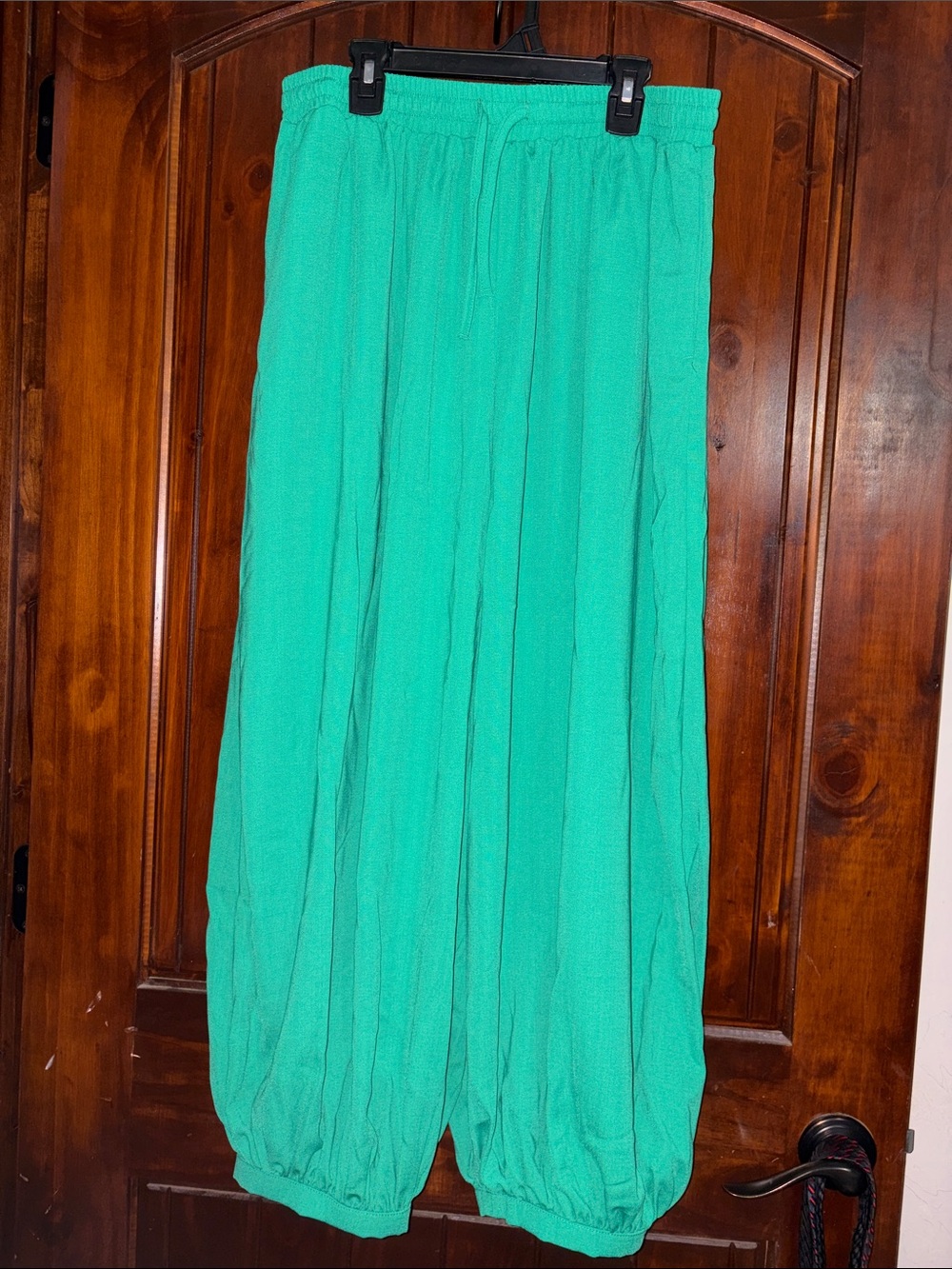 HALARA Kelly Green Elastic Tie Waist Balloon Pant